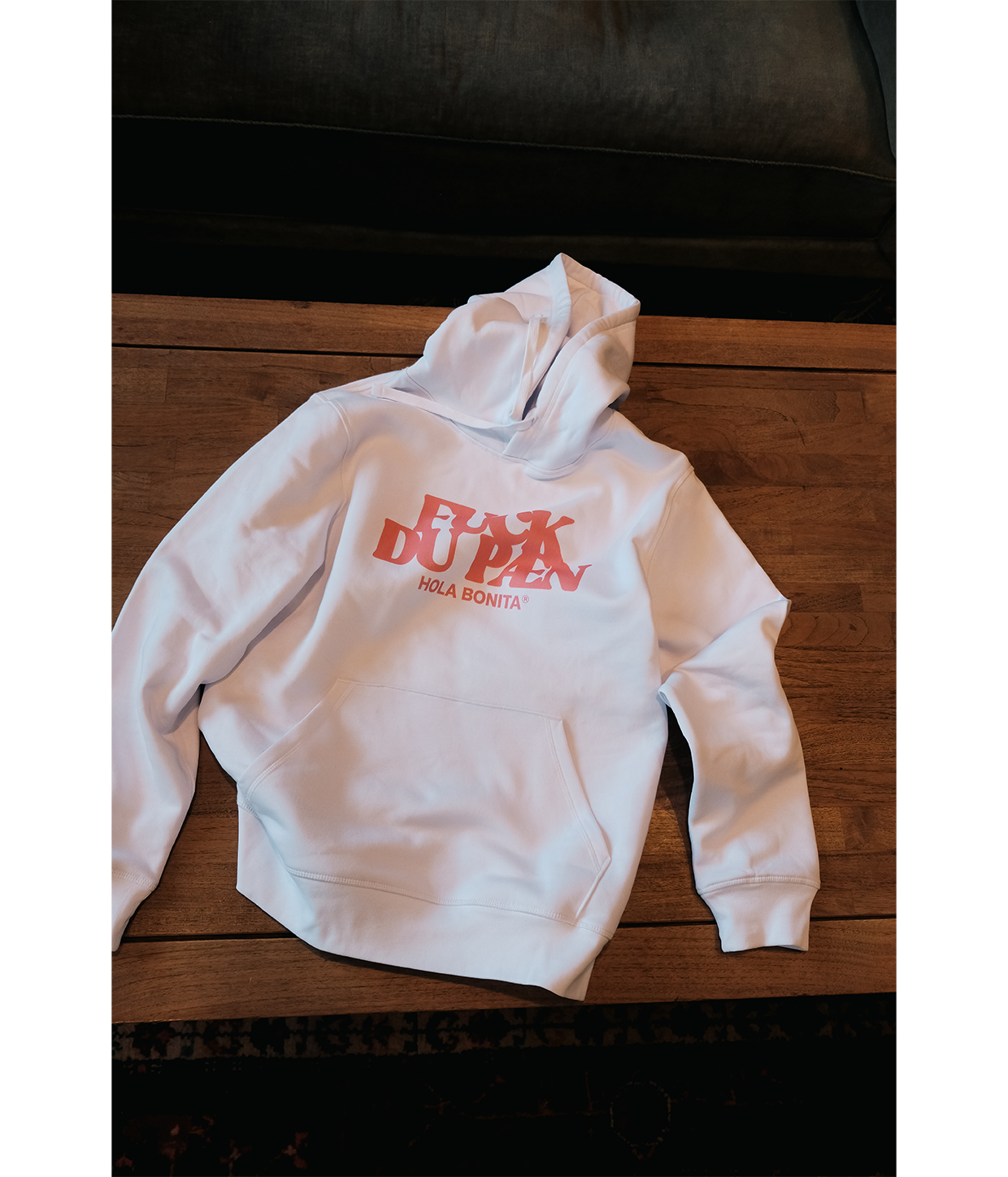 FUCK DU PÆN, Hoodie, Hvid/Pink