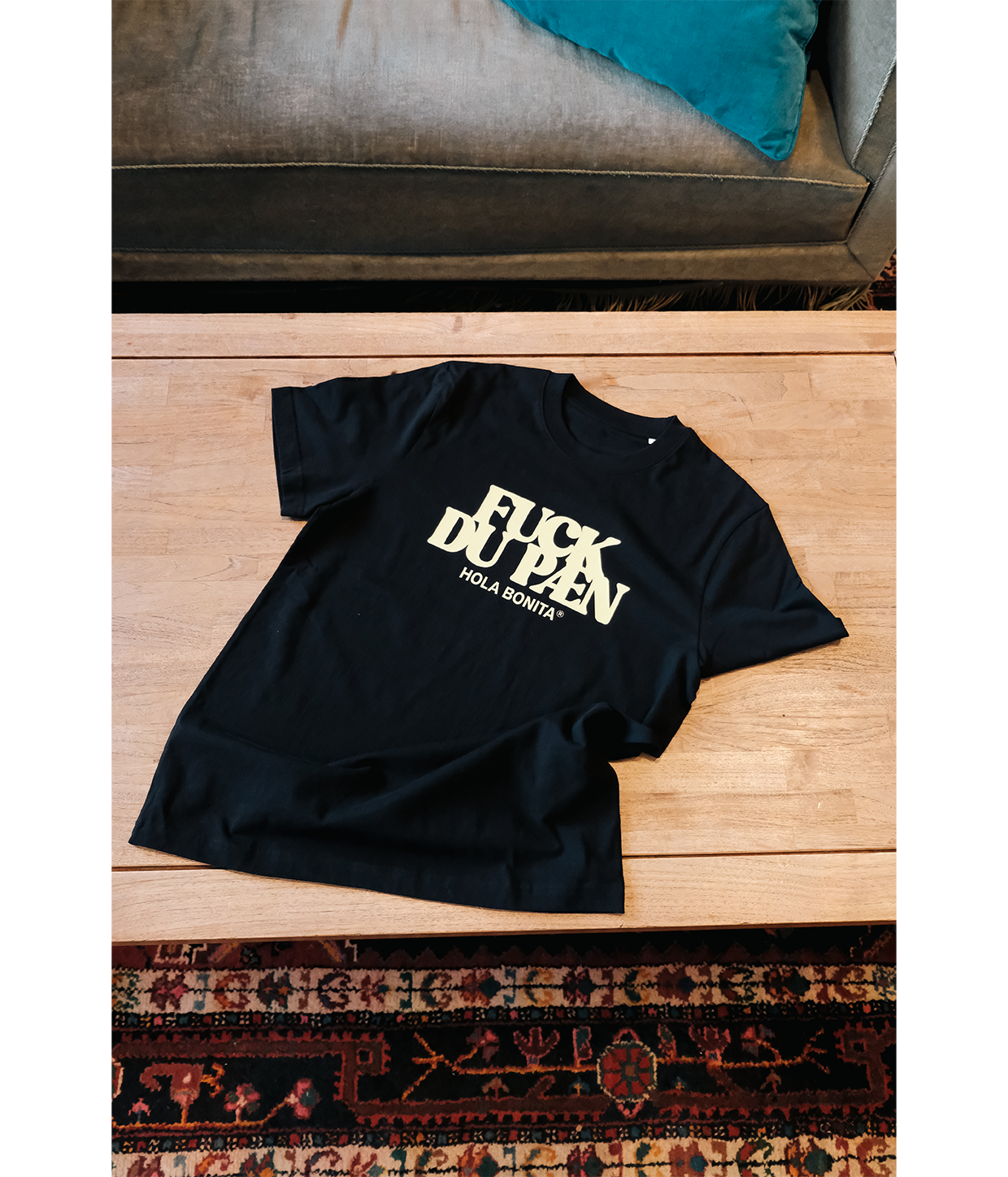 FUCK DU PÆN, T-shirt, Sort/Gul