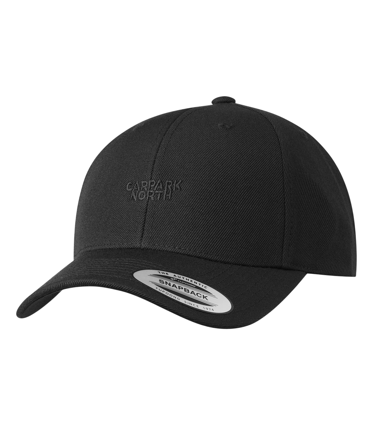Logo Centered, Black/Black, Baseball, Snapback Cap