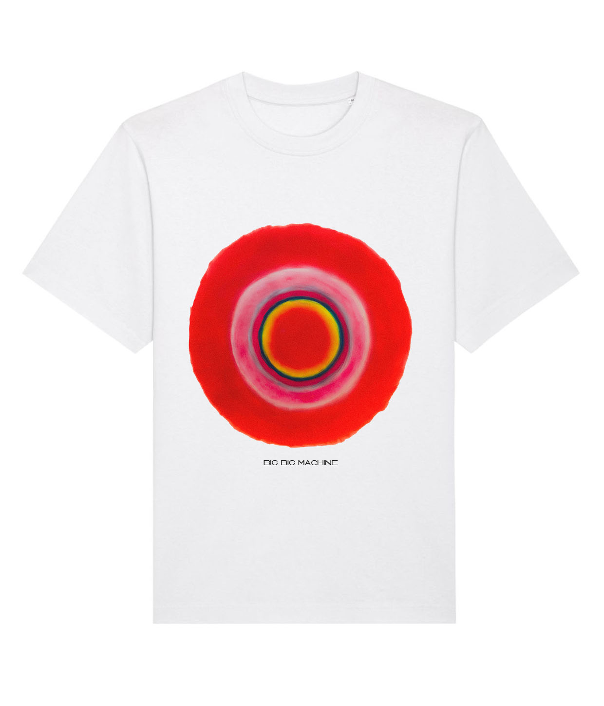 Big Big Machine Circle, White Unisex Heavy Weight T-shirt