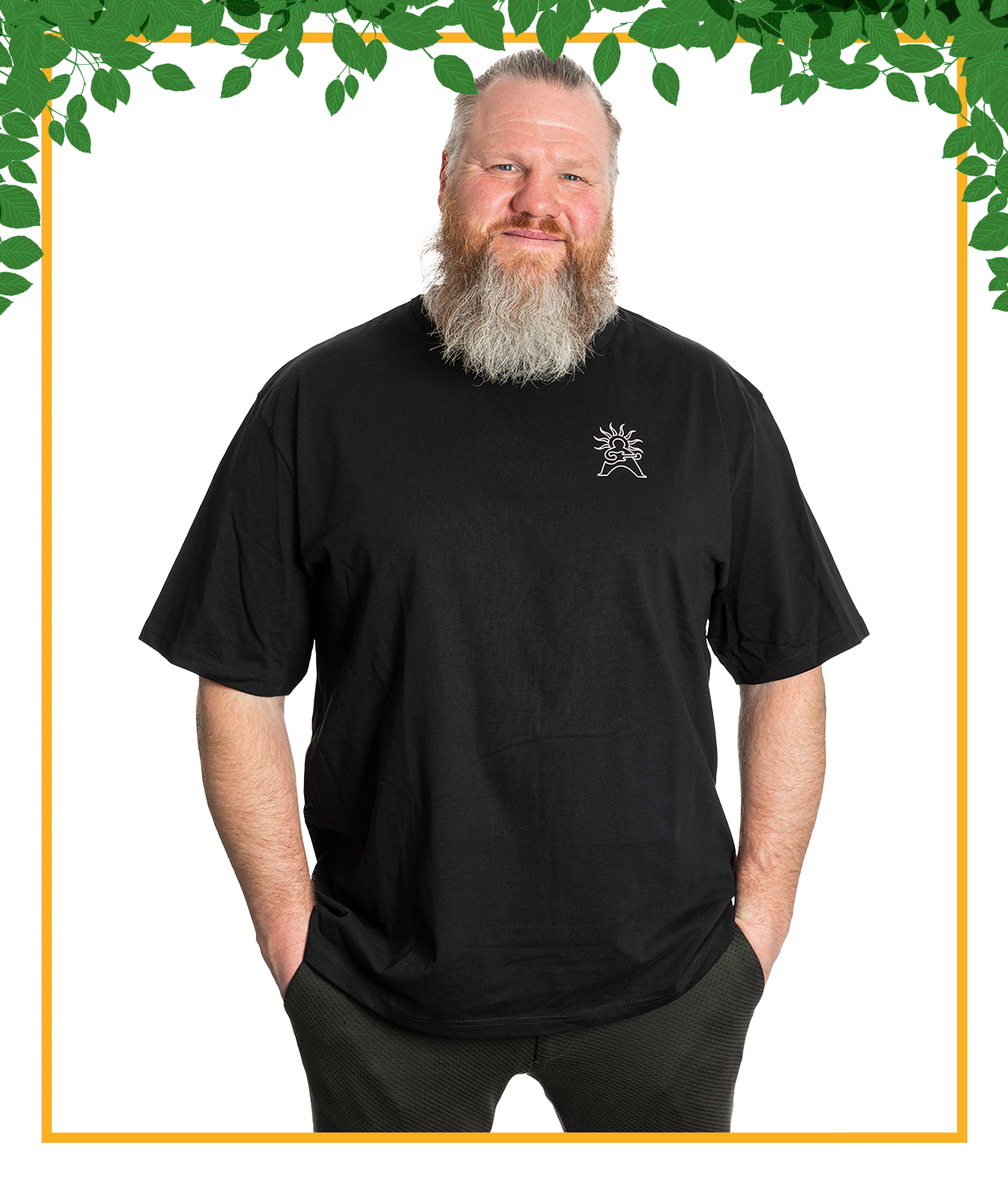 Logo Outline, Black T-shirt