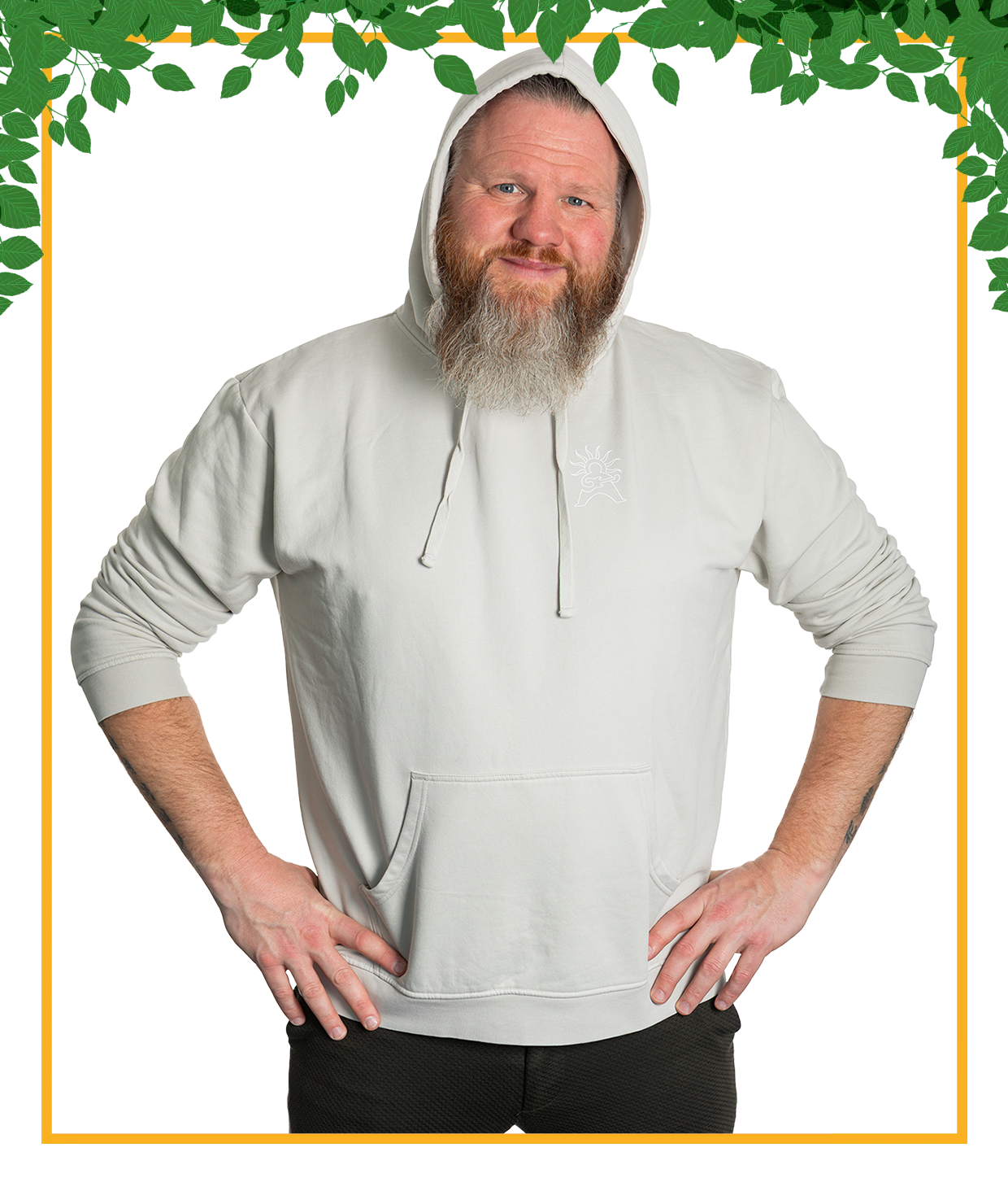 Logo Outline, Light Hoodie