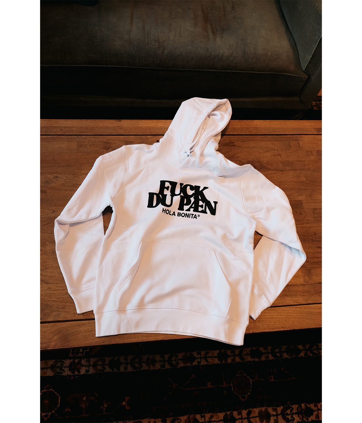 FUCK DU PÆN, Hoodie, Hvid/Sort