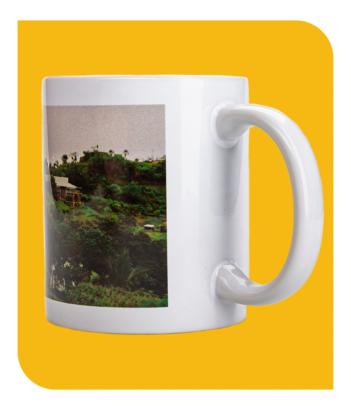 Cykel-zipline, hvidt krus