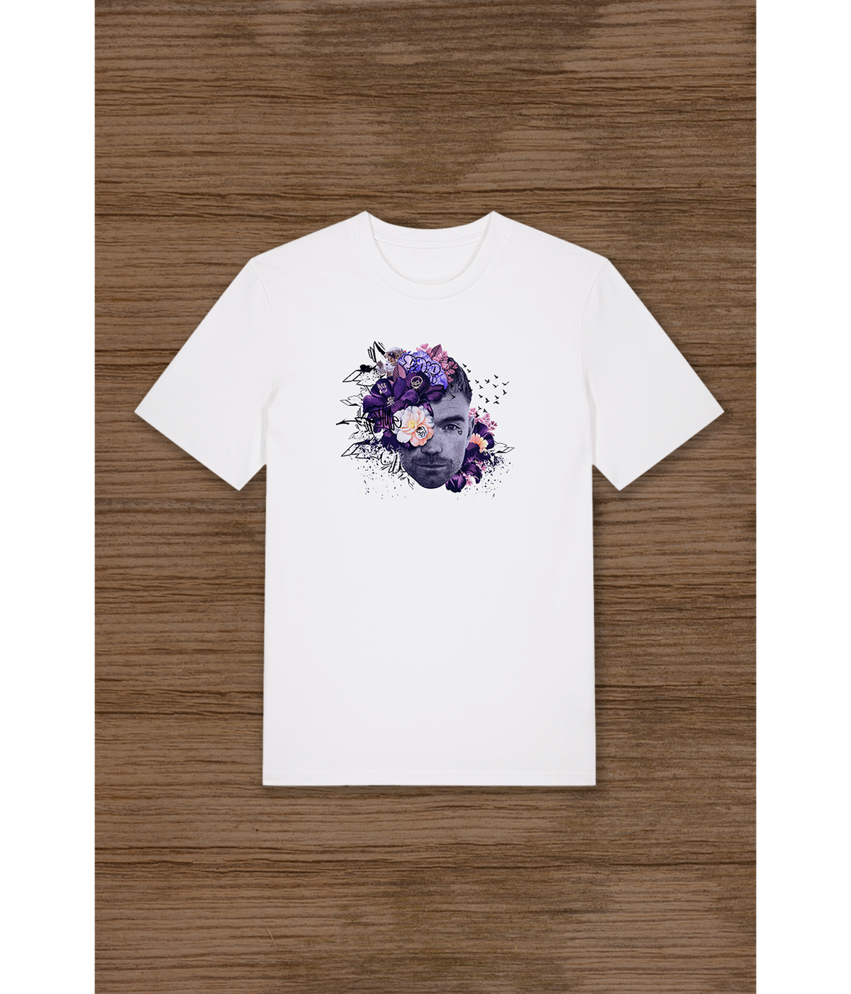 Collage, T-shirt, Hvid
