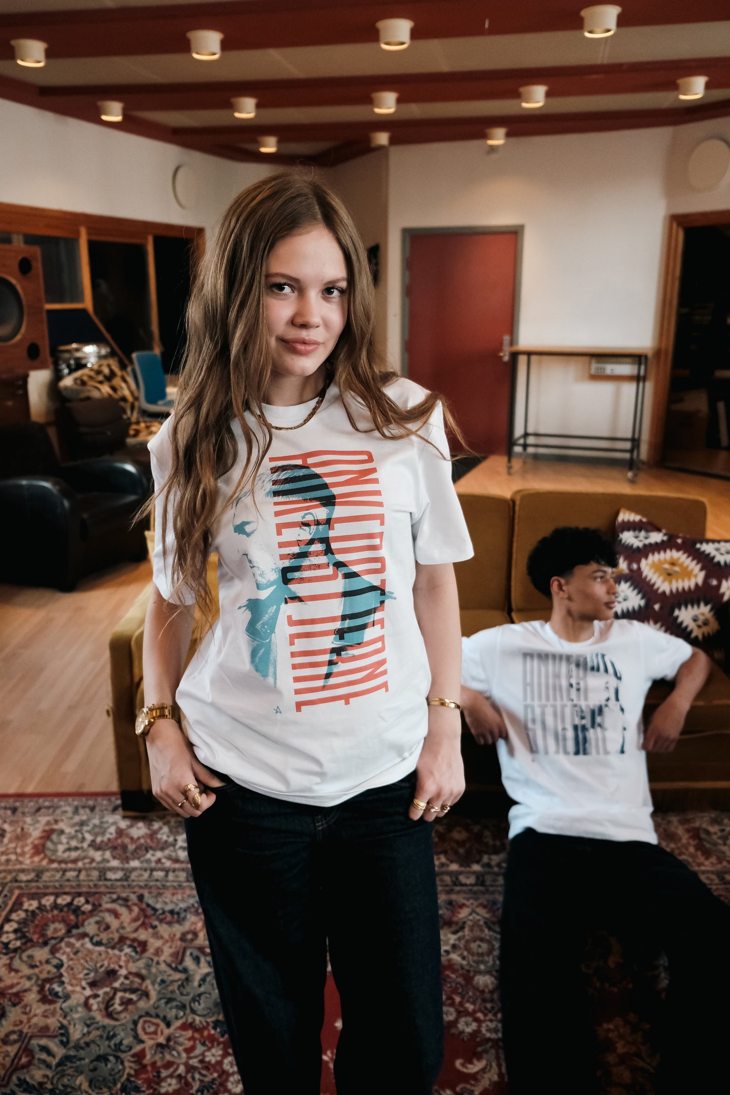 Ankerstjerne grå/blå, Økologisk T-shirt