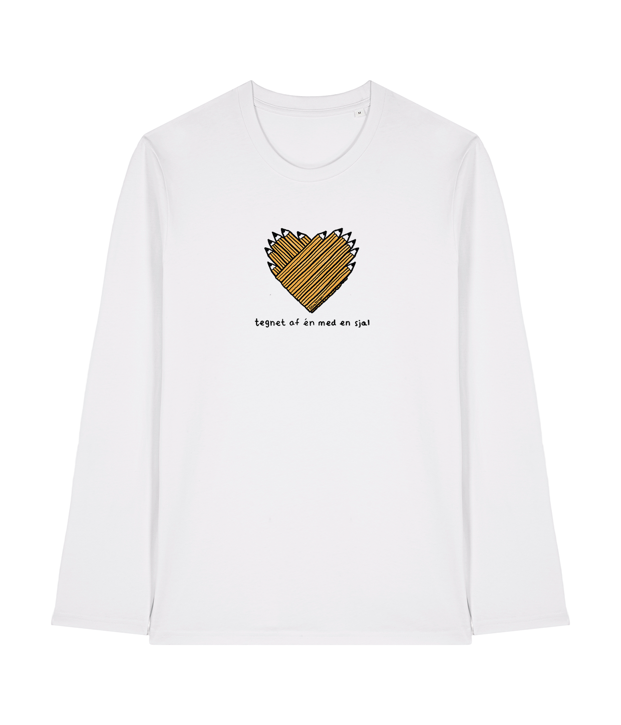 Ikke-AI-hjerte Hvid Langærmet