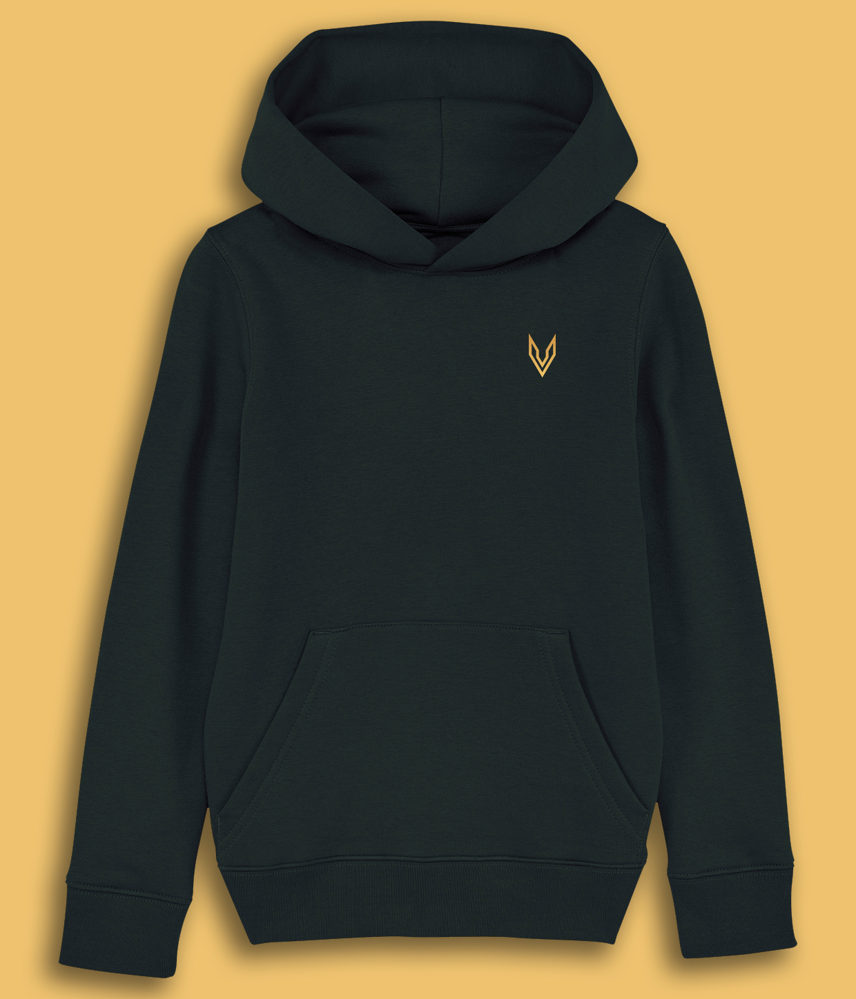 Stort Logo-Mønster, Sort Hoodie