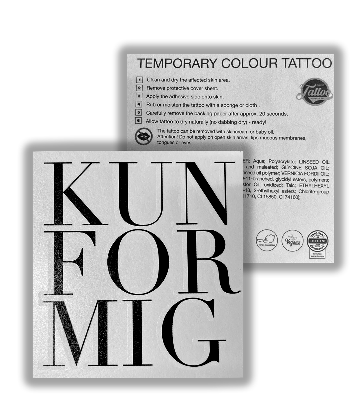 Kun For Mig - Midlertidig Tattoo