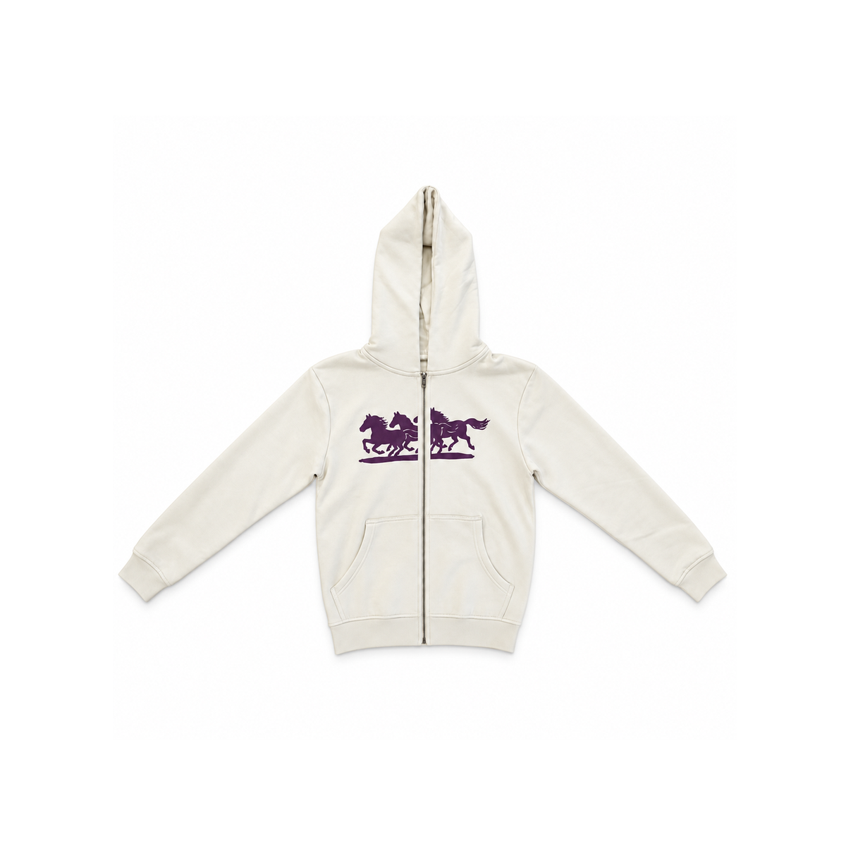 Scarlet Horses, Creme Zip Hoodie