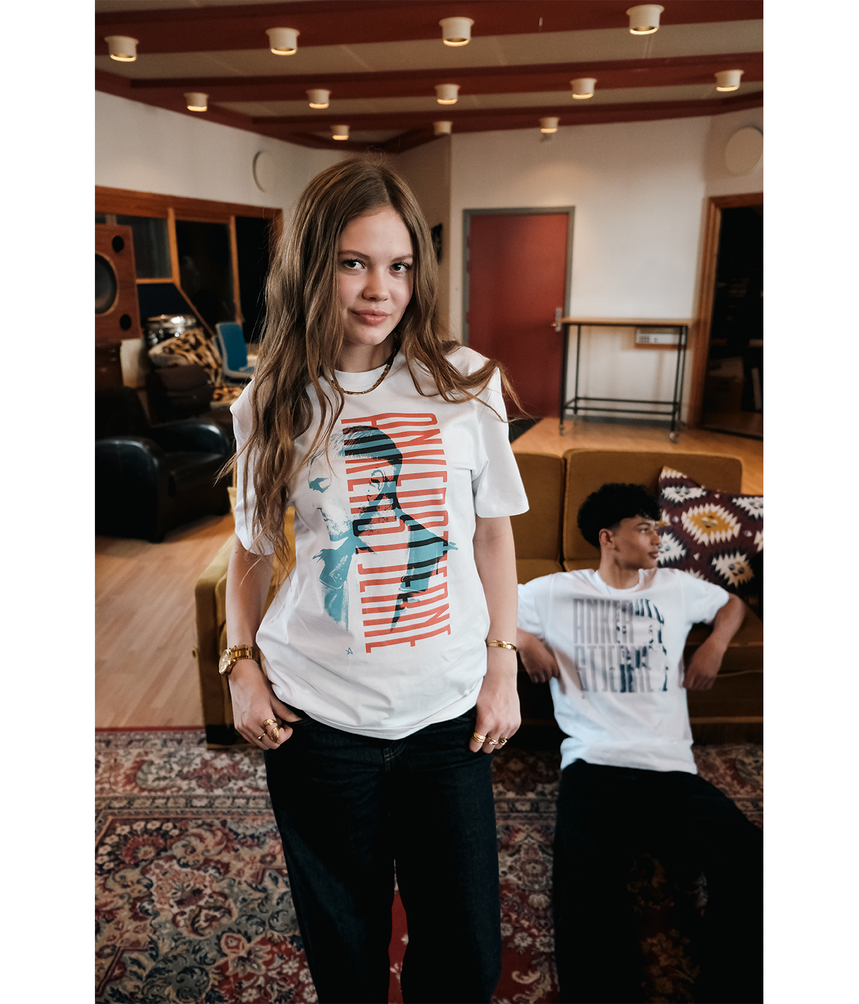 Ankerstjerne rød/blå, Økologisk T-shirt