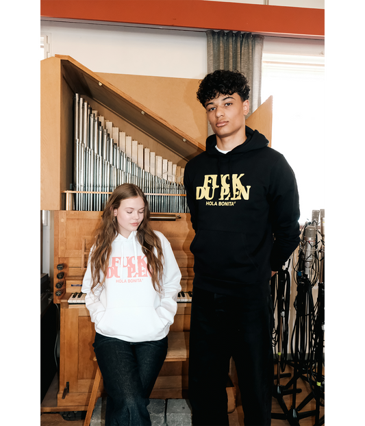 FUCK DU PÆN, Hoodie, Hvid/Pink