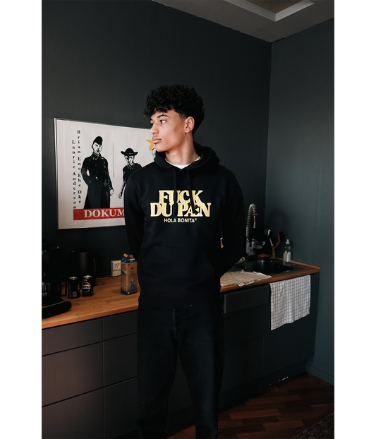 FUCK DU PÆN, Hoodie, Sort/Gul
