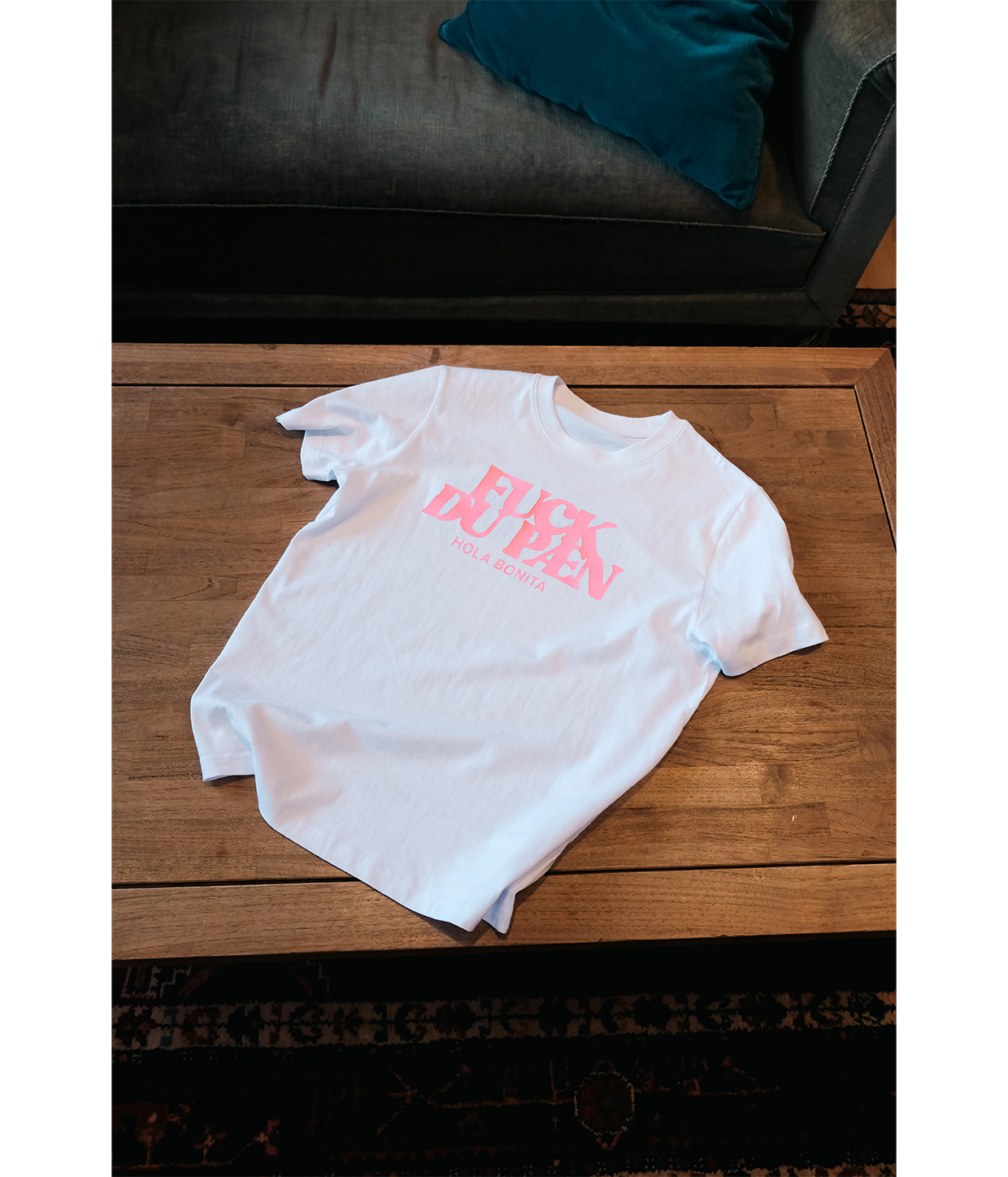 FUCK DU PÆN, T-shirt, Hvid/Pink