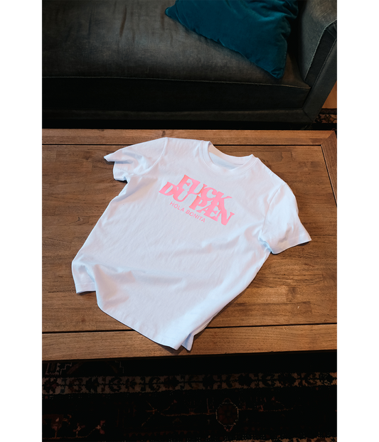 FUCK DU PÆN, T-shirt, Hvid/Pink