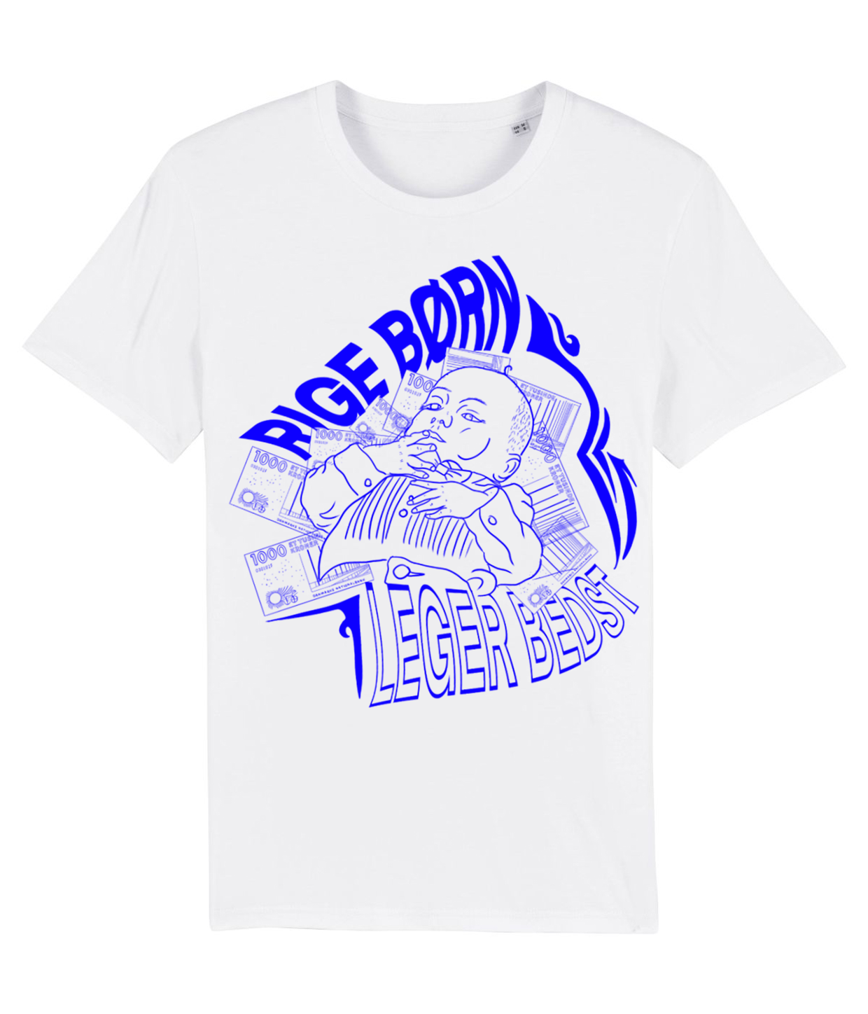 RIGE BØRN LEGER BEDST [Blåt tryk], T-shirt