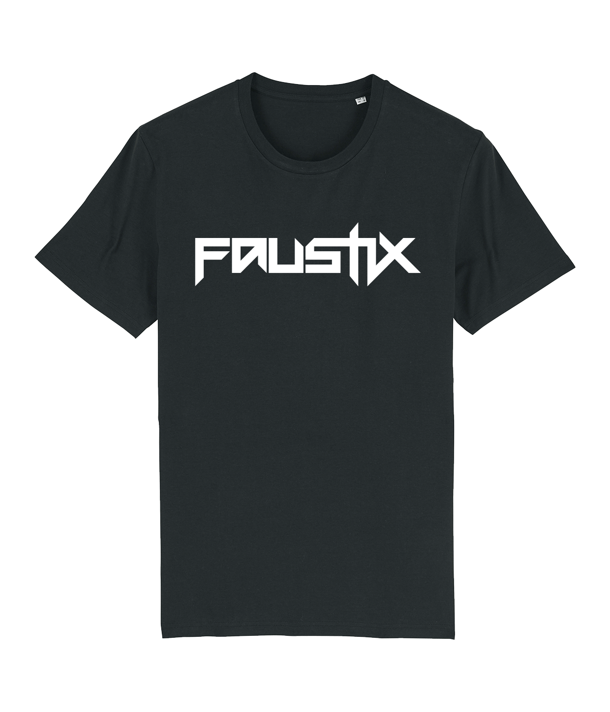 Faustix Logo Skull, sort, Økologisk T-shirt