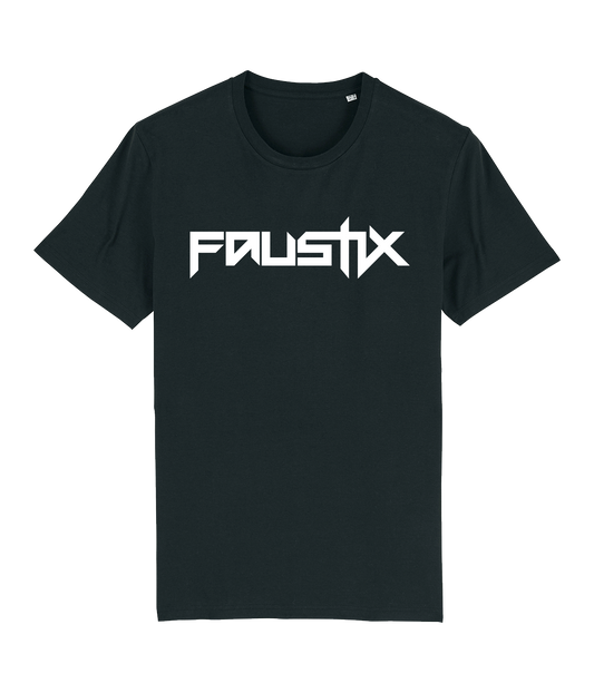 Faustix Logo Skull, sort, Økologisk T-shirt