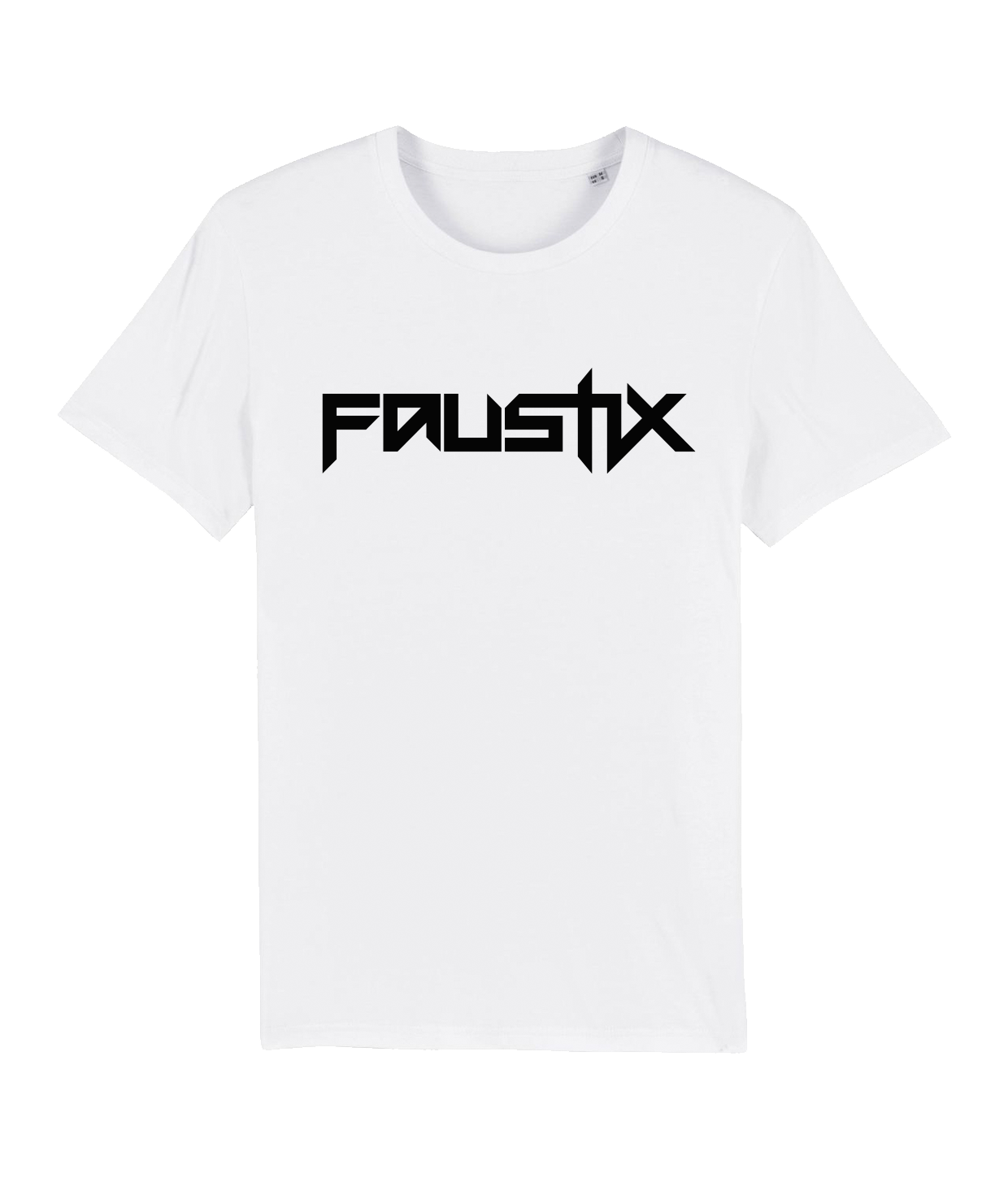 Faustix Logo Skull, Hvid, Økologisk T-shirt