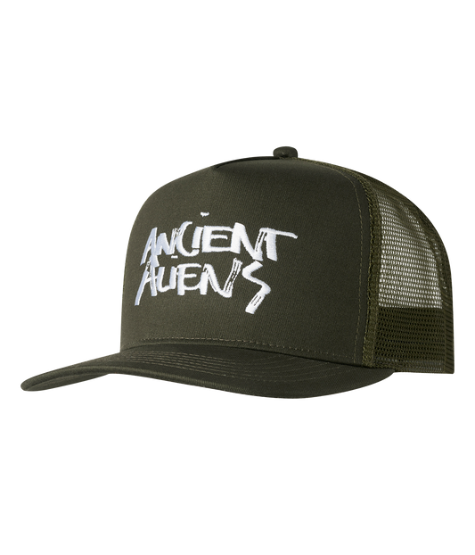 Ancient Aliens broderet trucker cap, oliven