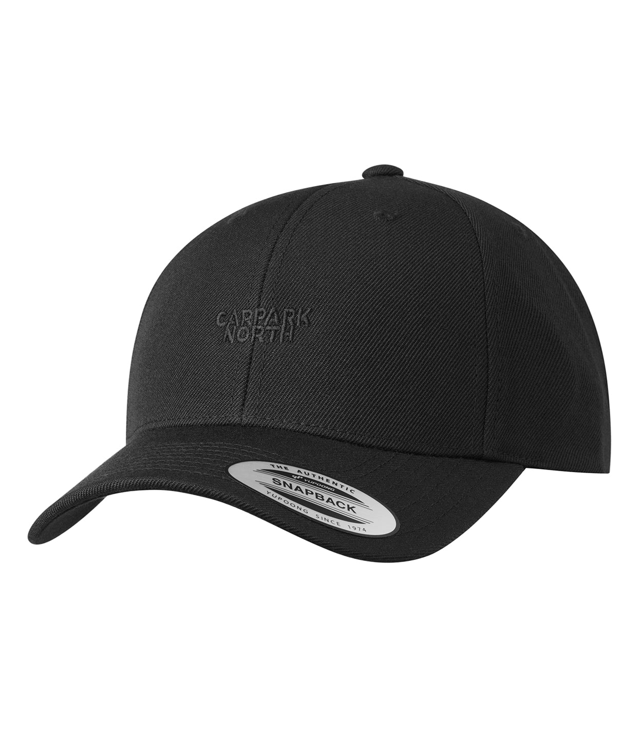 Logo Centered, Black/Black, Baseball, Snapback Cap