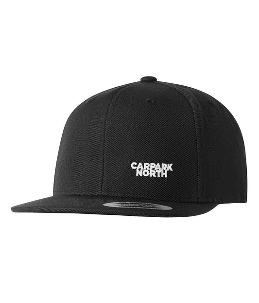 Logo Left, Black/White, Flat Brim, Snapback Cap