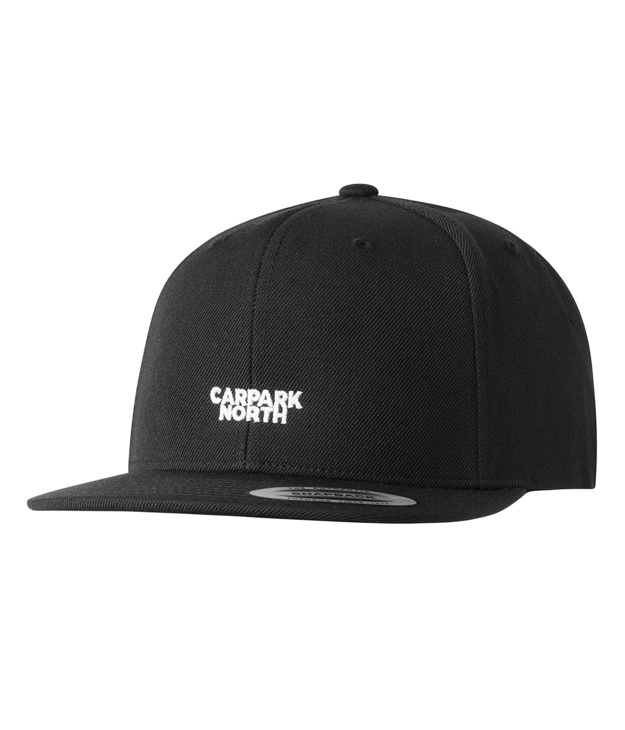 Logo Center, Black/White, Flat Brim, Snapback Cap