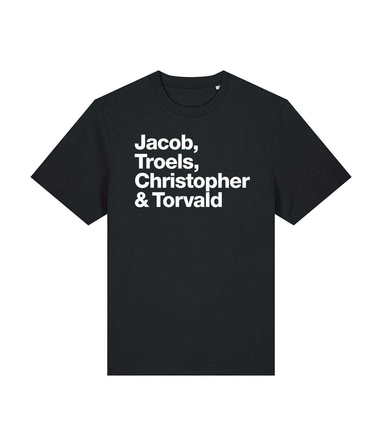 Jacob, Troels, Christopher & Torvald Sort, Økologisk T-shirt