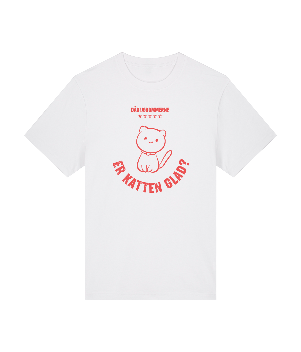 Er Katten Glad Hvid, Økologisk T-shirt