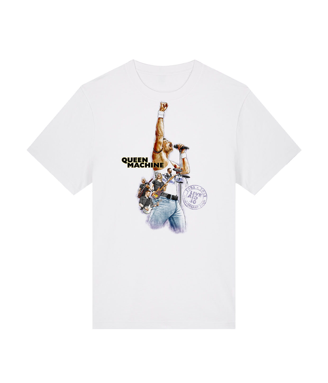 40 Years Of Live Aid, White T-shirt