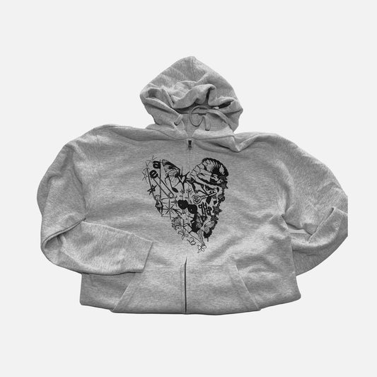 UDUELIG HEART Zip-Hoodie