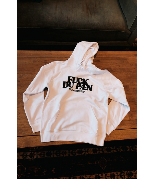 FUCK DU PÆN, Hoodie, Hvid/Sort