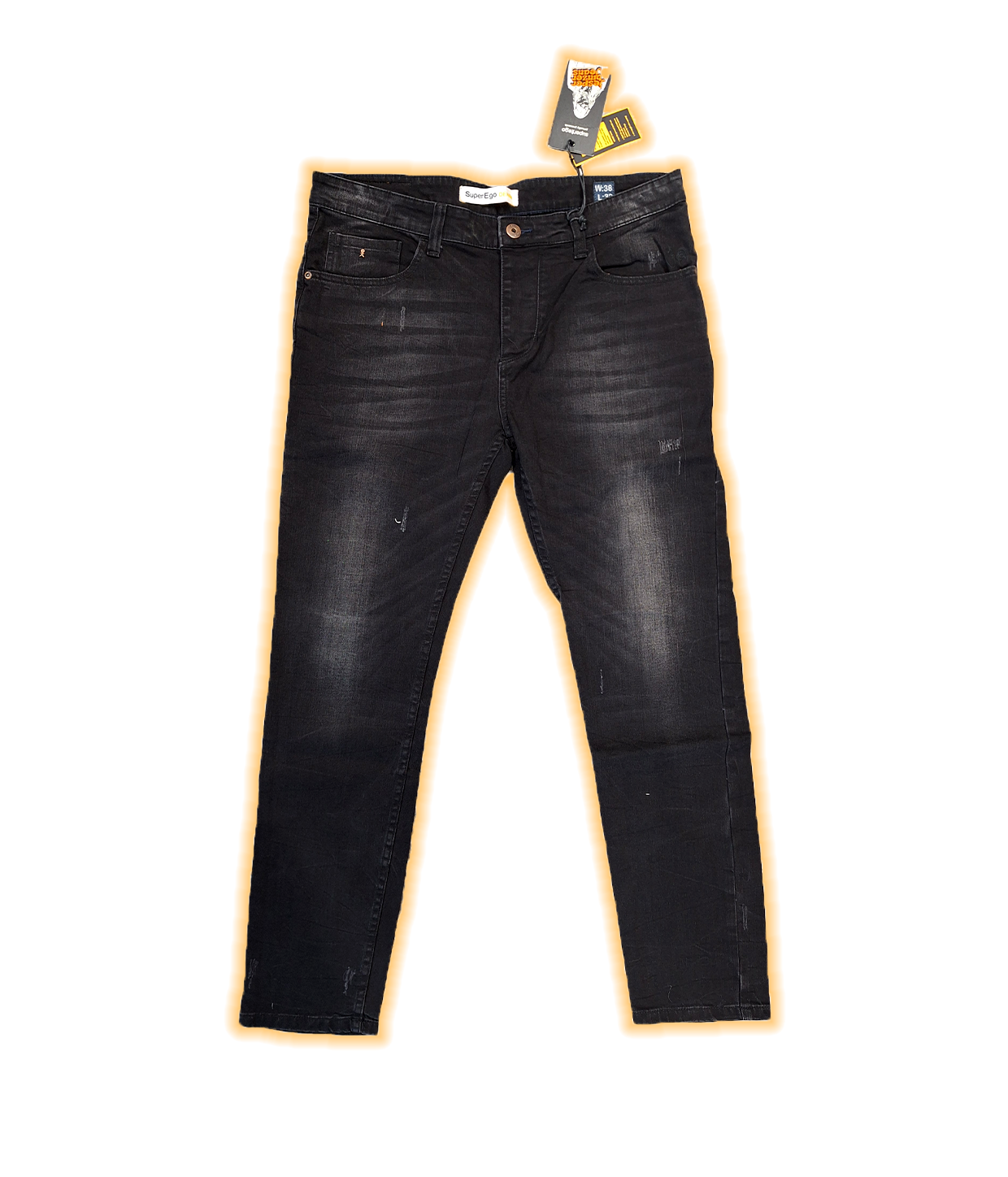 Binzer Jeans, Worn Black Denim Jeans