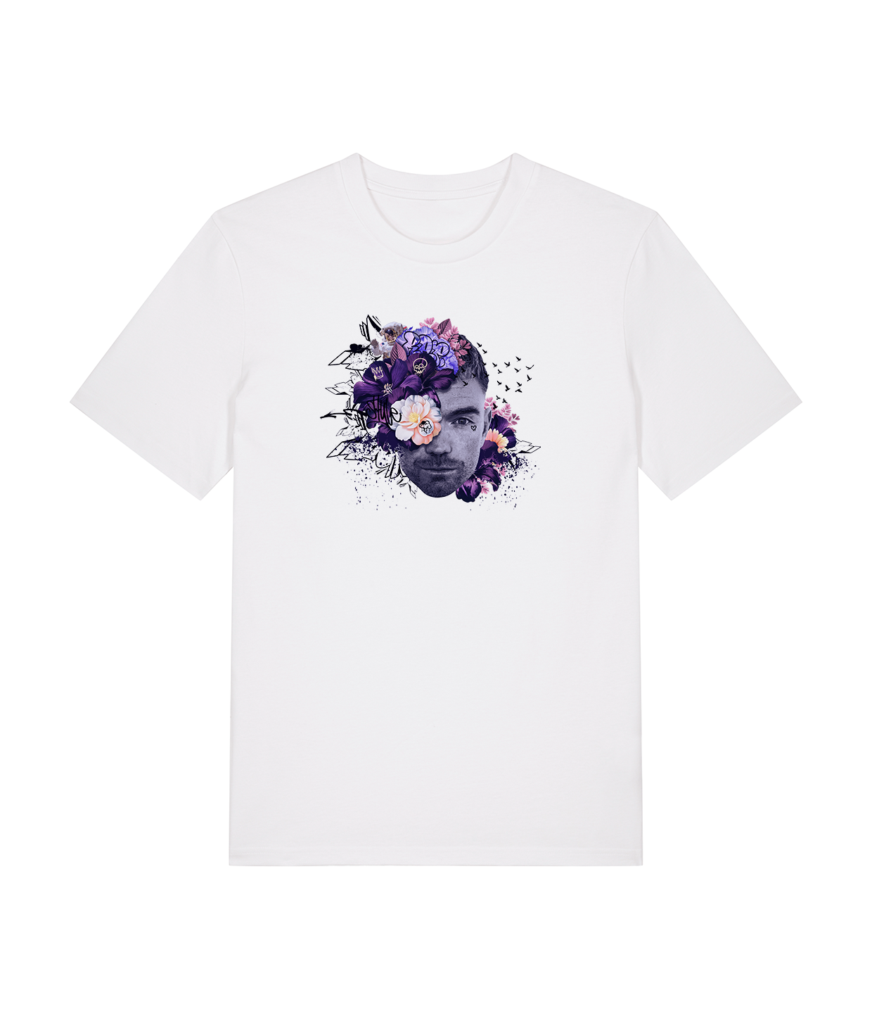 Collage, T-shirt, Hvid