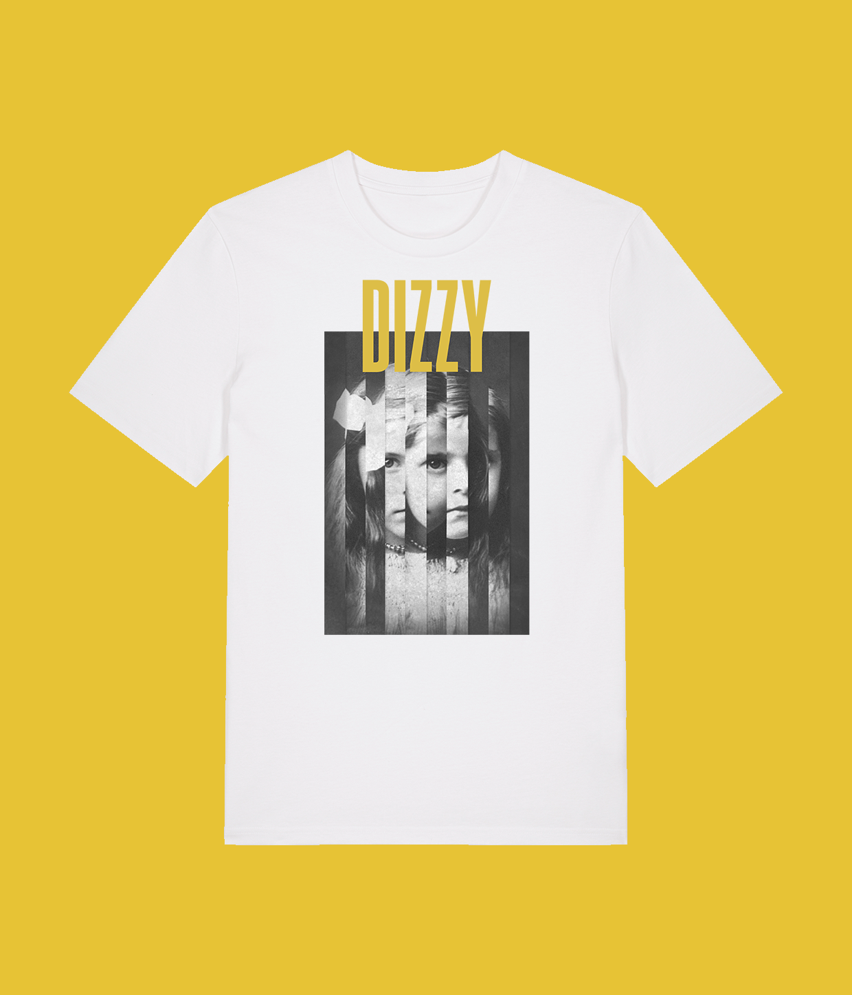 Dizzy Girl Sliced Yellow, White T-shirt