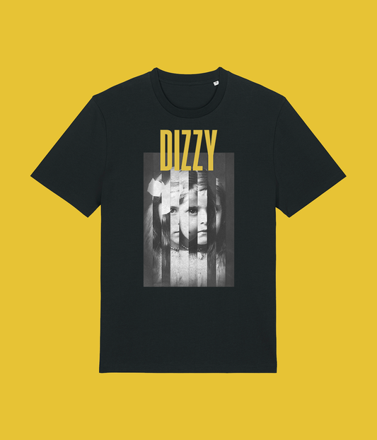 Dizzy Girl Sliced Yellow, Black T-shirt