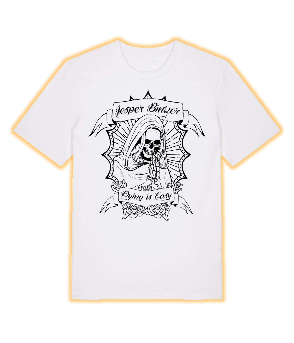 Dying Is Easy Black, White T-shirt