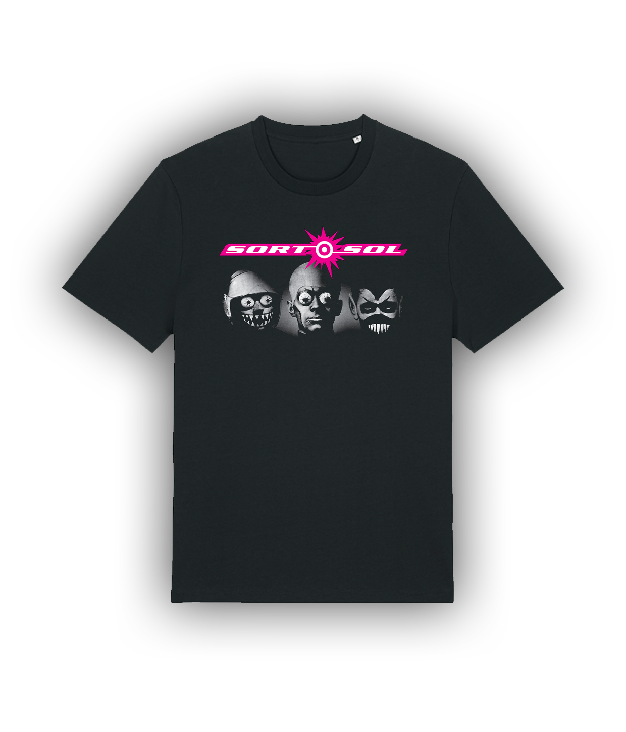 Sort Sol, Headshot, Sort T-Shirt
