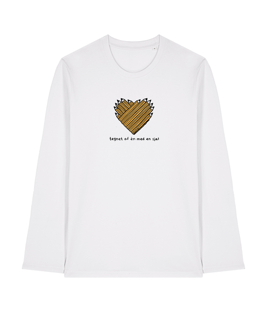 Ikke-AI-hjerte Hvid Langærmet