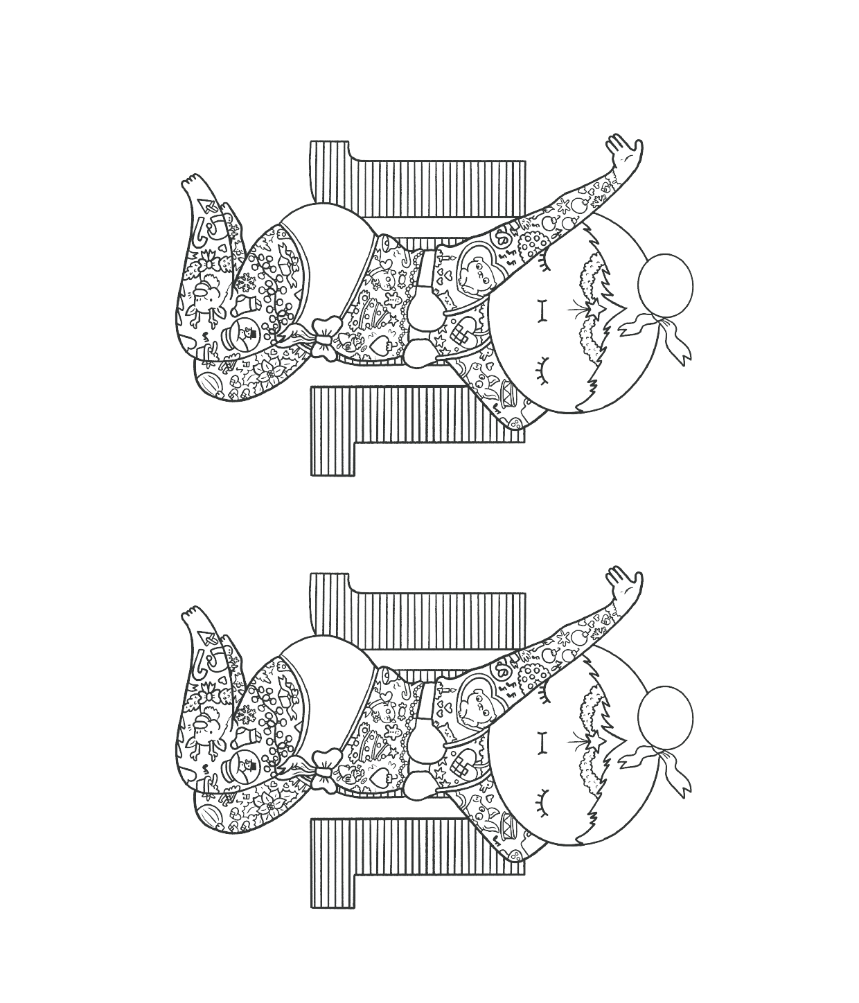 Mal-selv-julekort Dame