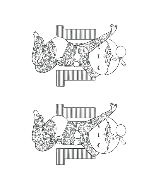 Mal-selv-julekort Dame
