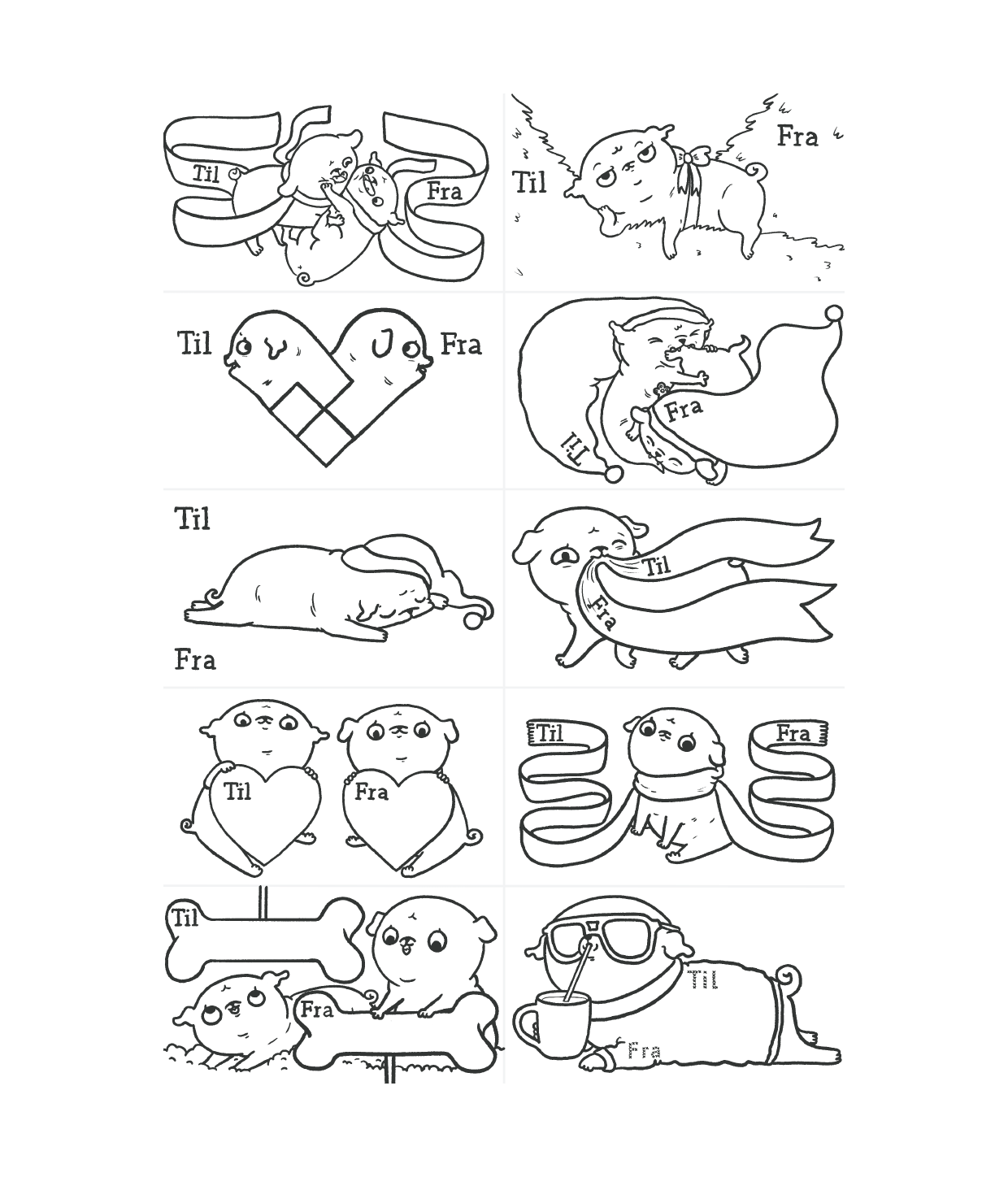 Til & fra-kort til at male selv