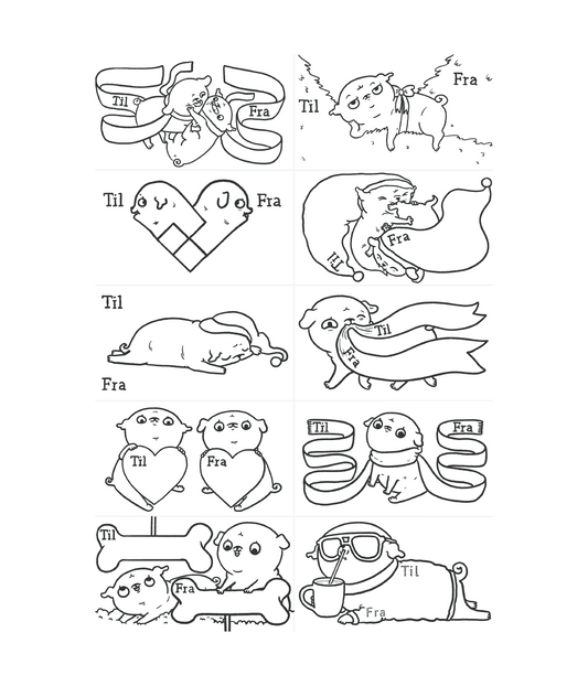 Til & fra-kort til at male selv