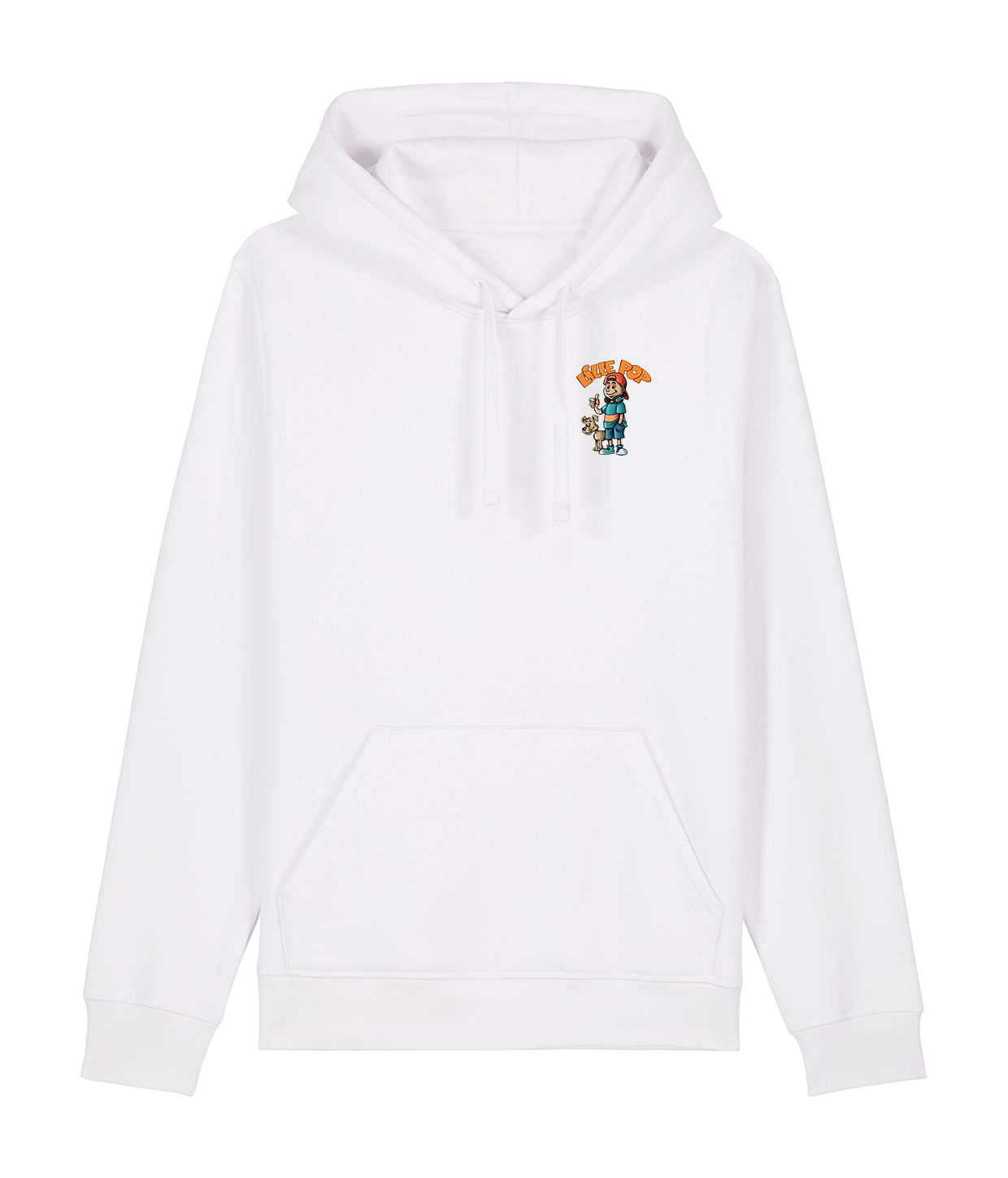 KIDS: Lille Pop Lille Logo Hoodie Hvid