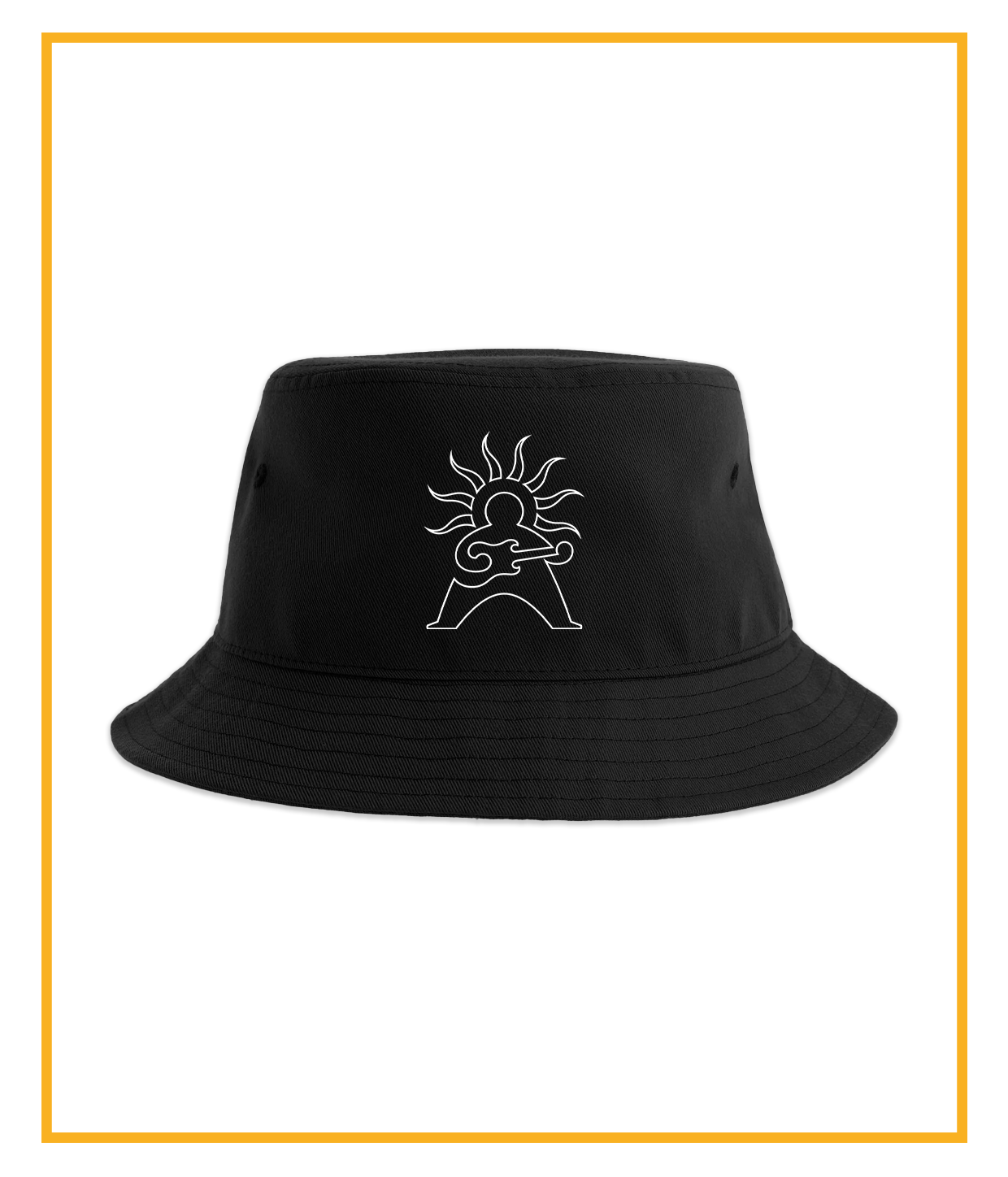 Logo Outline, Black Bucket Hat