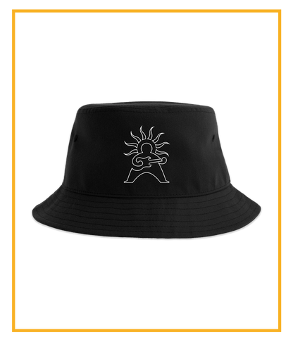 Logo Outline, Black Bucket Hat