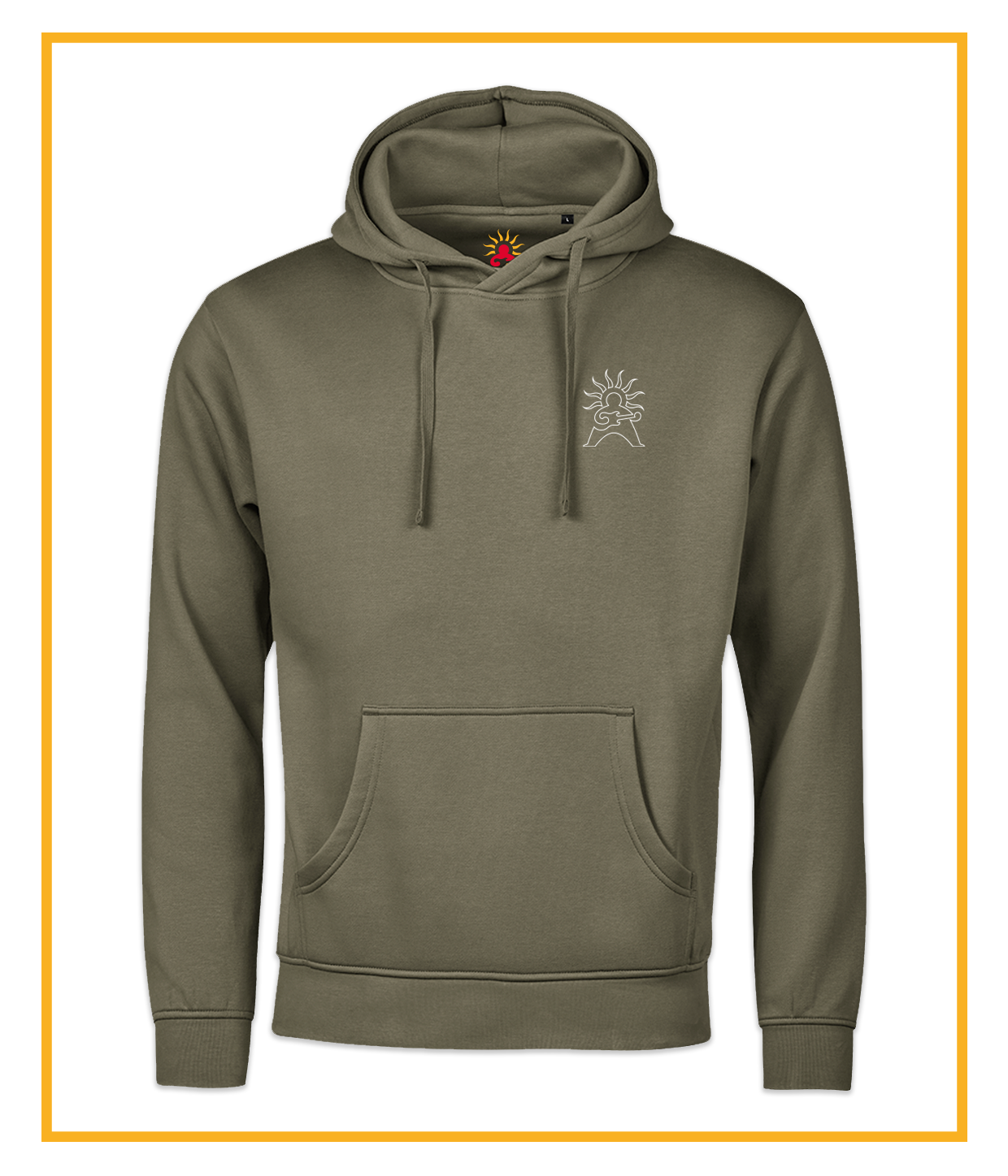 Logo Outline, Green Hoodie