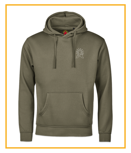 Logo Outline, Green Hoodie