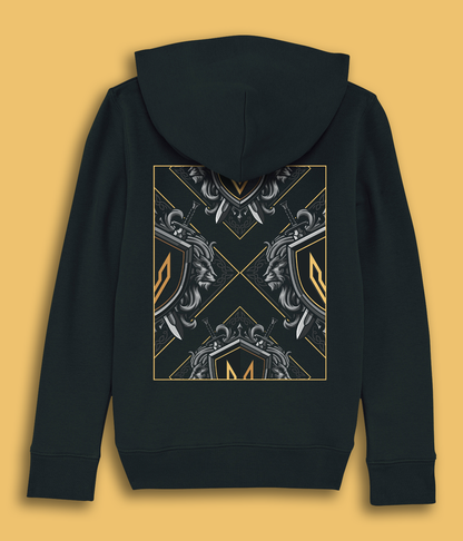 Stort Logo-Mønster, Sort Hoodie