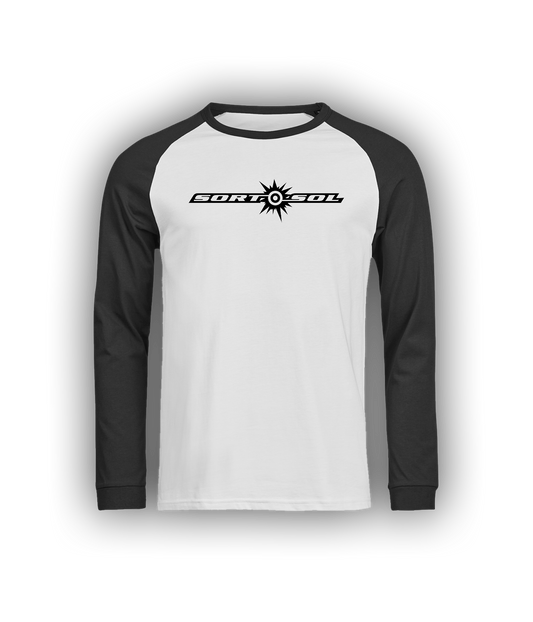 Sort Sol, Logo, Sort/Hvid Langærmet T-Shirt
